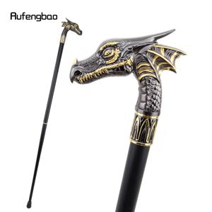 블랙 골든 드래곤 헤드 패션 워킹 스틱 장식 스틱 Cospaly 빈티지 파티 유행 워킹 지팡이 Crosier 93cm