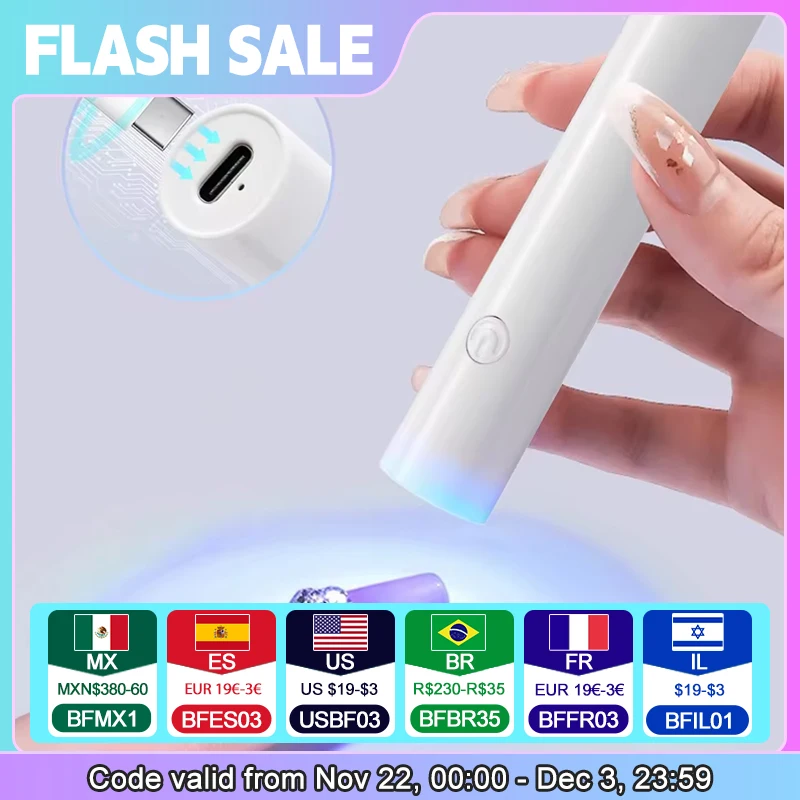 미니 핸드헬드 네일 강화 슬롯 램프, 젤 매니큐어 경화 램프, 무선 네일 건조기, 작고 편리함