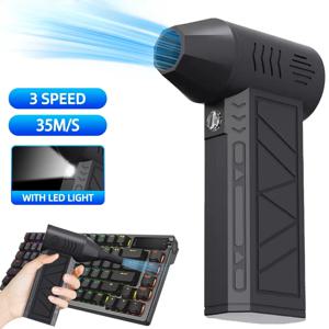 YIJU 130000RPM 미니 터보 제트 팬 (조명 포함) USB 충전식 전기 에어 더스터 풍속 조절 가능 터보 블로워
