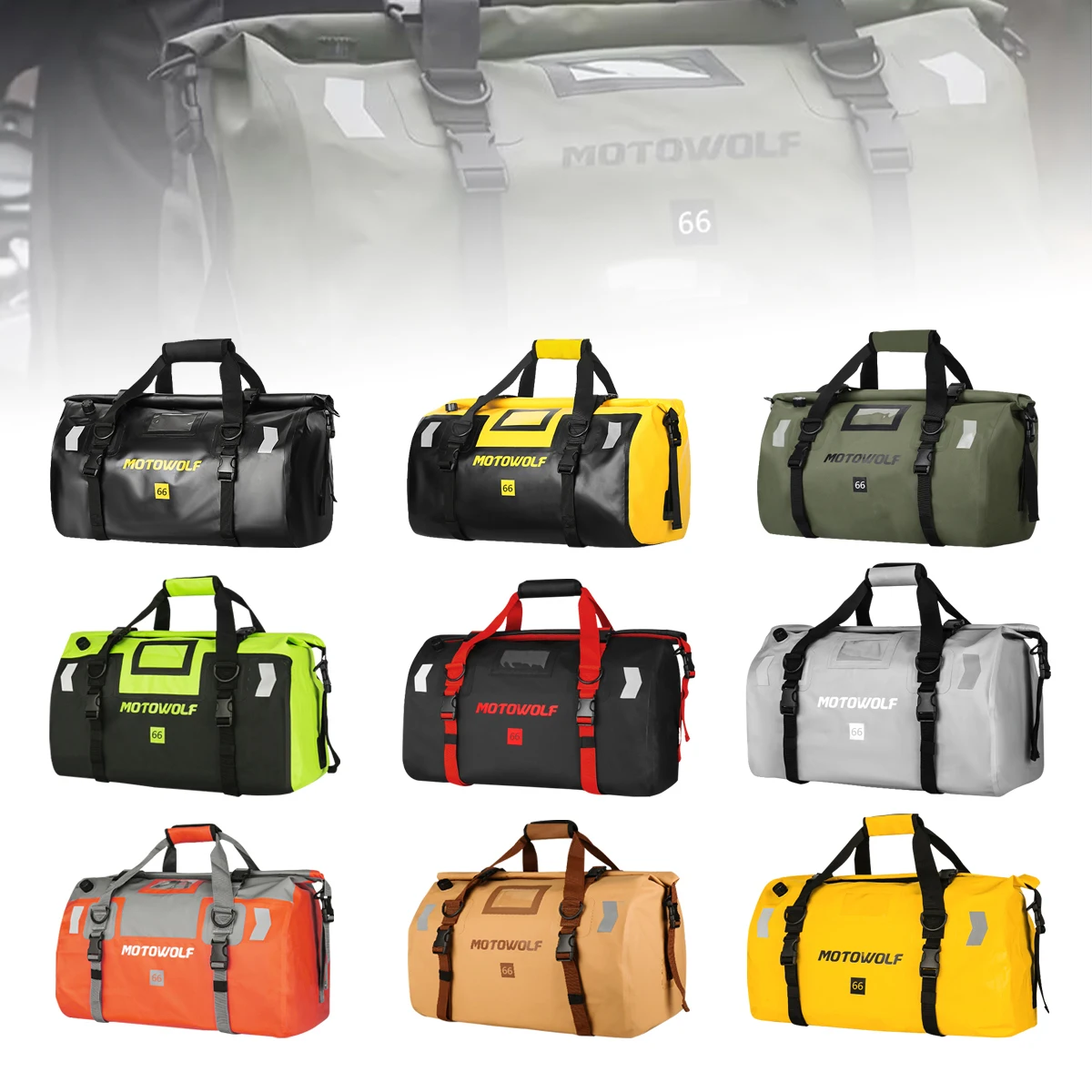 오토바이 방수 TailBag 여행 야외 건조 수하물 롤 팩 가방 20/66/100L 오토바이 수하물 배낭 오토바이 좌석 가방