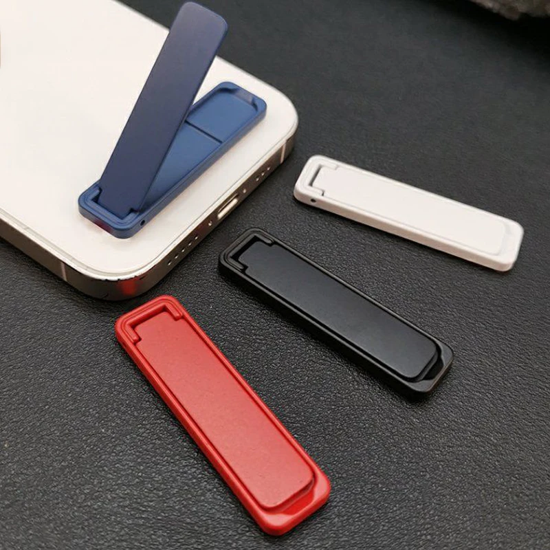 초박형 미니 홀더 금속 접이식 휴대 전화 브래킷 백 스티커 iPhone 용 보이지 않는 휴대용 핸드폰 데스크탑 지원