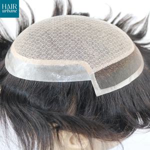 ILace 실크베이스 남성 Toupee 스위스 레이스 프론트 100% 인간의 머리카락 보이지 않는 헤어 라인 남성 모세관 보철 가발 남성 헤어 시스템