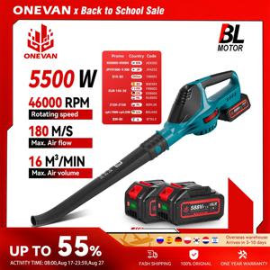 ONEVAN 5500W 무선 브러시리스 전기 에어 블로워, 마키타 18V 배터리 핀용 고출력 송풍기 (잎, 먼지, 눈 제거)