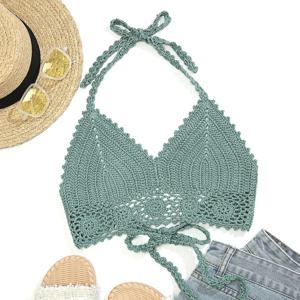 손 크로 셰 뜨개질 속이 빈 비키니 Beachwear 여성 해변 휴가 넥타이 수영복 솔리드 컬러 태양 입욕 옷