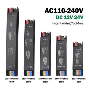 울트라 얇은 조명 변압기 110V 220V 12V 24V 60W 100W 200W 300W 400W CCTV LED 스트립 전원 공급 장치 어댑터 드라이버