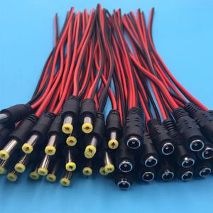 5Pcs 10Pcs 5.5x2.1mm 남성 여성 플러그 12V DC 전원 피그 테일 케이블 잭 CCTV 카메라 커넥터 꼬리 확장 24V DC 와이어