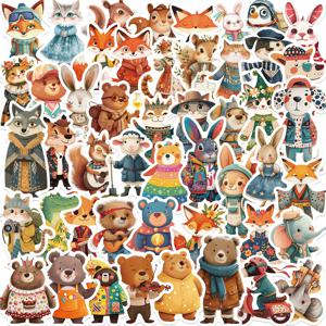 50Pcs 만화 동물원 야생 동물 스티커 미적 DIY 장난감 전화 스케이트 보드 노트북 냉장고 자동차 데칼 동화 스티커