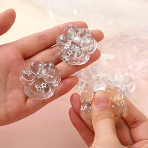 Squishy 투명한 고양이 발 스트레스 릴리프 장난감, 어린이를위한 초대형 감각 Fidget 장난감 성인 불안 휴식, 짜기 선물