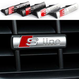 자동차 전면 그릴 배지 바디 트렁크 장식 스티커 자동 SLINE 엠블럼 액세서리 Audi S A3 A4 B8 8P 8V A6 C7 A5 Q5 B7 B6 R