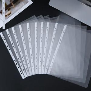 새로운 10pcs 11 홀 A4 문서 용 투명 펀치 파일 폴더 슬리브 리프 문서 가방 보호기 사무용품