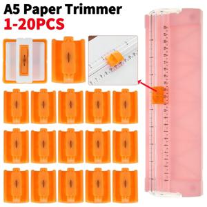 1-20PCS A4 A5 종이 절단 단두대 교체 블레이드 커터 (사진 트리머 용 풀 아웃 눈금자 포함) 스크랩북 도구