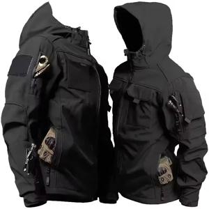 새로운 가을 WinterTactical 재킷 남자 군사 소프트 쉘 방수 Windproof 후드 재킷 야외 기능성 멀티 포켓