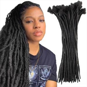 Dreadlock 확장 남성용/여성용 인간의 머리카락 크로셰 뜨개질 머리띠 유기농 머리 Dread Loc 확장 40pcs Faux Locks 크로셰 뜨개질 머리