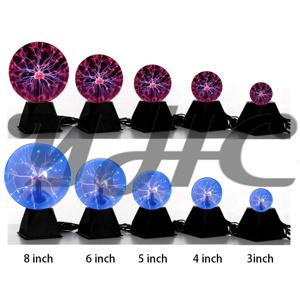YHC 3/6/8인치 USB 플러그 사운드 컨트롤 매직 플라즈마 볼 램프 LED 조명 터치 글래스 플라즈마 매직 볼 크리스마스 파티 조명