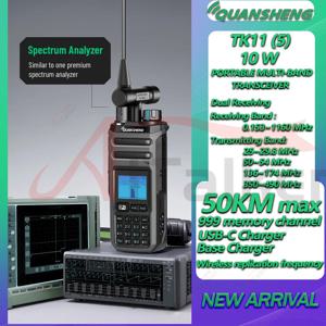 콴셩 TK11(5) 휴대용 햄 라디오 10W 멀티밴드 스펙트럼 분석기 27MHz CB LW MW SW USB AM FM LSB CW - HF VHF UHF SSB