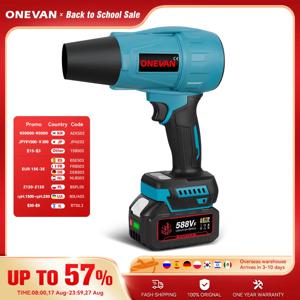 ONEVAN Brushless 3500W 전기 터보 송풍기 350M/S 공기 송풍기 Makita 18V 배터리 핀 용 잎 송풍기 먼지 부는 도구