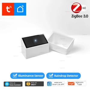 Zigbee 3.0 레인 센서 밝은 럭스 라이트 Tuya 스마트 빗물 감지기 스마트 라이프 홈 어시스턴트 2MQTT 용 빗방울 감지