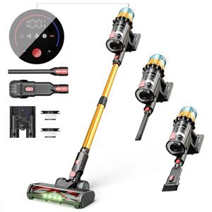 MPQU V22 60kPa 휴대용 무선 진공 청소기 650W 브러시리스 모터 터치스크린 탈착식 배터리 1.2L 먼지 컵 50분 런타임