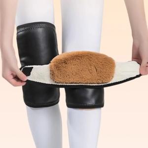 새로운 PU 무릎 패드는 벨벳을 추가하여 따뜻한 방수 무릎 슬리브를 유지합니다. Coldproof Leg Compression Sleeves Outdoor Sports