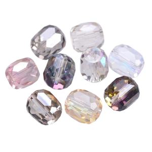 10pcs 반짝 이는 도금 8mm 10mm 라운드 실린더 모양면 처리 된 크리스탈 유리 느슨한 구슬 보석 만들기위한