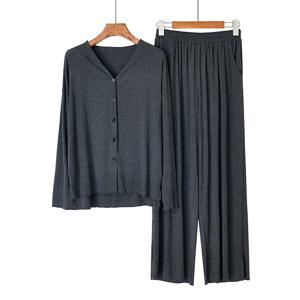 겨울 여성 2 조각 홈 슈트 2025 새로운 봄 가을 긴 소매 잠옷 세트 느슨한 소프트 카디건 잠옷 Loungewear 의류