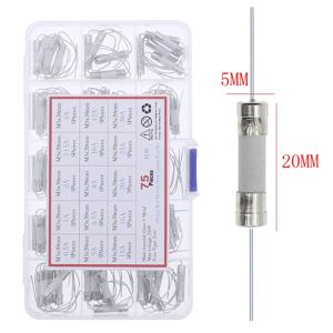 75 개 15 값 5x20mm 핀 포함 고속 브레이크 세라믹 퓨즈 튜브 키트 상자 0.5A 1A 2A 3.15A 4A 5A 6.3A 8A 10A 12A 15A 16A 20A 25A 30A