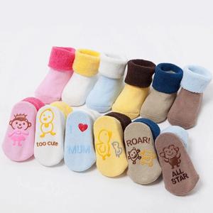 신생아 만화 동물 아기 양말, 두꺼운 따뜻한 양말, 미끄럼 방지, 0, 3 개월, 6 개월, 남아, 여아 바닥, 어린이 양말