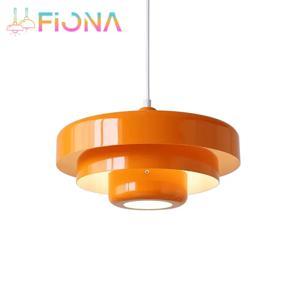중세 레트로 LED 천장 샹들리에 오렌지 펜던트 램프 다이닝 룸 레스토랑 홈 장식 조명 카페 바 매달려 조명