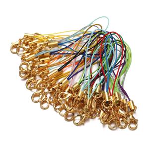 20-100Pcs 랍스터 걸쇠 매는 밧줄 Lariat 스트랩 코드와 골드 컬러 키 체인 로프 DIY 열쇠 고리 펜던트 코드 쥬얼리 만들기