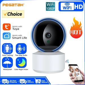 Tuya 1080P 와이파이 IP 카메라 베이비 모니터 360 °   PTZ 모션 감지 2 웨이 오디오 나이트 비전은 TCP/IP/ONVIF 개인 프로토콜을 지원합니다.