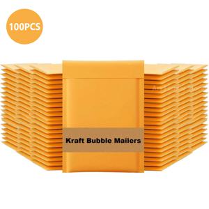 100pcs 포장 크래프트 종이 셀프 인감 버블 봉투 포장 가방 중소기업 용품 메일러 메일 링을위한 배송 가방