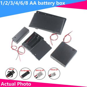 전원 배터리 보관 케이스 박스 거치대 리드, DIY 수리 도구용 검정색, AA 사이즈, 1X, 2X, 3X, 4X 슬롯 포트