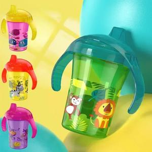 260ML 아기 학습 마시는 컵 더블 핸들 플립 뚜껑 BPA 무료 누출 방지 유아 워터 컵 병 Duckbill 컵 뚜껑