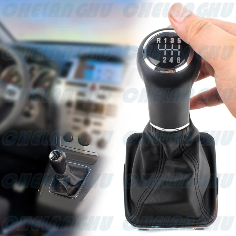 Opel Zafira B 2005 2006 2007 2008 2009 2010 자동차 스타일링 6 단 기어 시프트 노브 (pu 부츠 포함) 자동차 액세서리