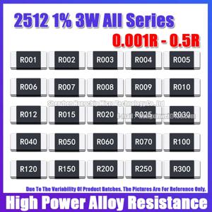 (10PCS) 3W 합금 저항기 R001 R002 R003 R004 R008 R009 R010 R012 R015 2512 1% R020 R025 R060 R070 R100 R120 R150 R300 6.4X3.2MM