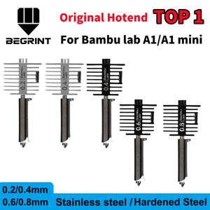 Bambu Lab 3D 프린터 액세서리 용 대나무 A1 3D 프린터 핫 엔드 키트 A1/A1Mini 핫 엔드 0.2mm/0.4mm/0.6mm/0.8mm 경화 강철 키트