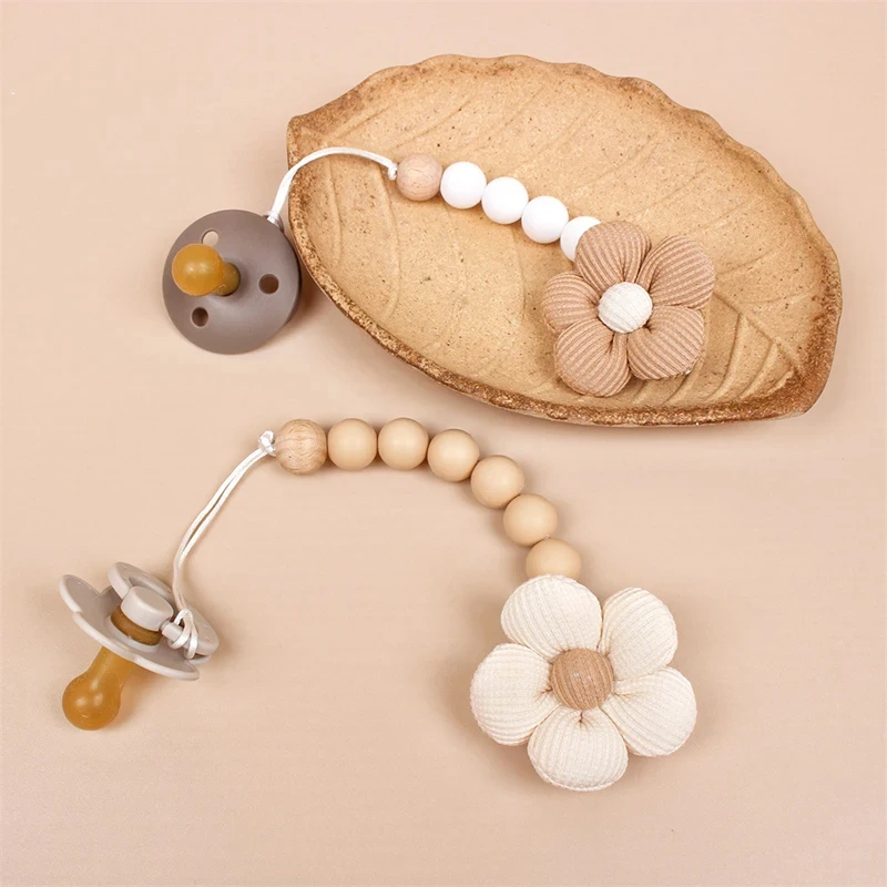 귀여운 아기 실리콘 꽃 젖꼭지 체인 신생아 아기 액세서리 젖꼭지 클립 젖꼭지 체인 Teether 손실 방지 체인