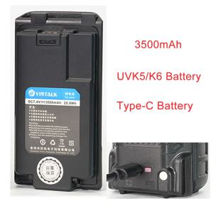 Quansheng uv k5 8 워키 토키 배터리 고용량 2000mAh/2600mAh/3500mAh 무선 기계 트랜시버 uvk5 통신