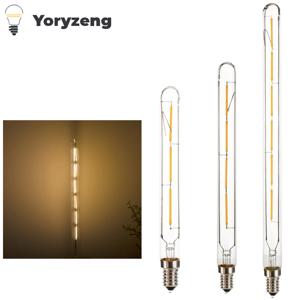 SES 빈티지 레트로 필라멘트 LED 튜브 전구, 관형 앤티크 램프, 따뜻한 흰색 유리 쉘, 3W 4W 6W T20 E14, COB 220V 240V, 2700K