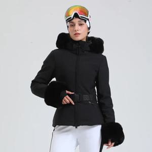 Gsou Snow 2025 여성용 슬림 피트 스키 Jancket 방수 방풍 열 절연 스노우 코트 통기성 겨울 스포츠