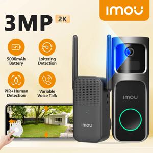 IMOU 와이파이 스마트 비디오 초인종 2S 키트, 가변 음성 대화, 사람 감지 무선 문짝 벨, 차임 포함, 3MP