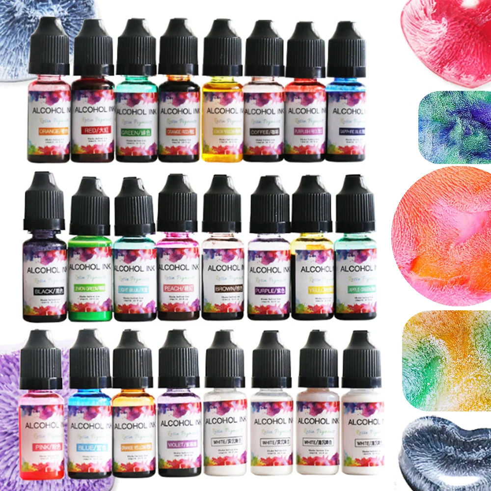 10ml 에폭시 수지 확산 안료 수지 안료 알코올 잉크 에폭시 염색 보석 만들기위한 액체 착색제 염료 확산 잉크
