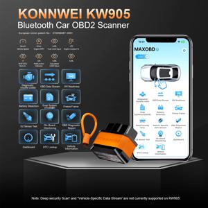 KONNWEI 자동차 OBD2 고장 진단 도구 블루투스 연결 MAXOBD 앱 제어 스캔 오류 코드 삭제 자동차 OBD2 스캔 도구