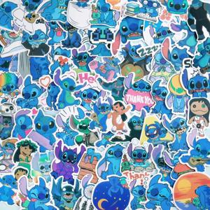 100PCS 디즈니 스티치 스티커 애니메이션 데칼 스케이트 보드 노트북 오토바이 기타 귀여운 카와이 만화 영화 스티커 팩 어린이 장난감