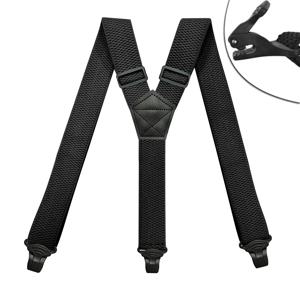 남성용 헤비 듀티 멜빵 야외 작업 3.8cm/1.5inch Y 백 3 플라스틱 클립 조정 가능한 탄성 바지 교정기 스트랩 벨트