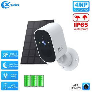 XVIM 4MP 태양광 보안 카메라 무선 WiFi 4MP 태양광 배터리 구동 카메라 HD 홈 감시 보호