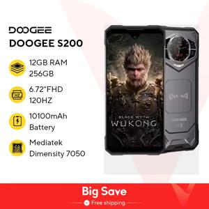 DOOGEE S200 5G 견고한 휴대폰, 6.72 인치 120Hz 디스플레이, 12GB RAM, 256GB ROM, 100MP AI 메인 카메라, 10100mAh, 안드로이드 14 NFC, 월드 프리미어