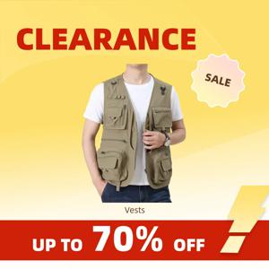 Clearance_14 포켓 여름 신작 남성 미국 전술 하이킹 낚시 조끼 남성 사진 작가 양복 조끼 메쉬 카고 민소매 자켓