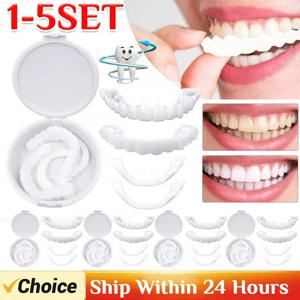 1-5Set 상부 하부 임시 맞춤 가짜 치아 화장품 틀니 스마일 베니어 틀니 브레이스 커버 상부 틀니 커버 스냅