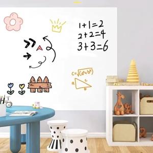 너비: 45CM 재사용 가능한 정적 화이트보드는 손상 없이 벽에 달라붙습니다. 적용 및 제거가 용이함 건조 지우개 화이트 보드
